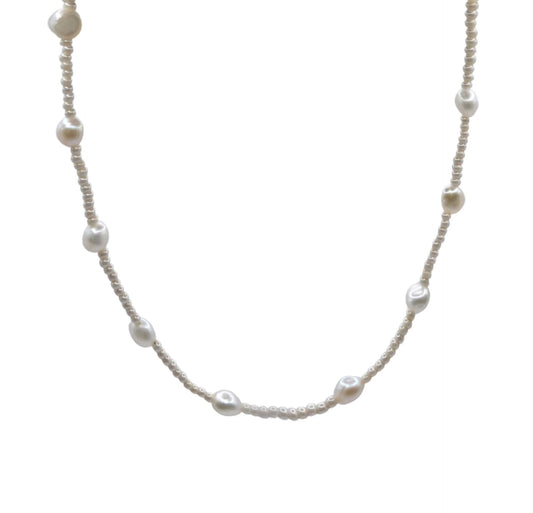 Freshwater Pearl halsband Guld