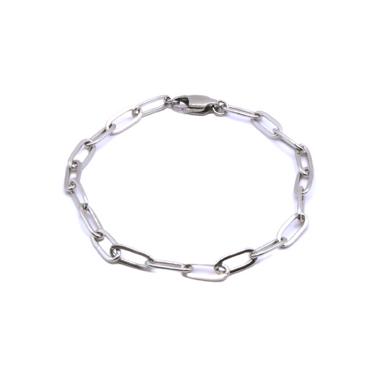 Clip Chain armband silver