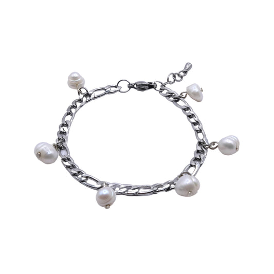 Pearl Charm bracelet Silver